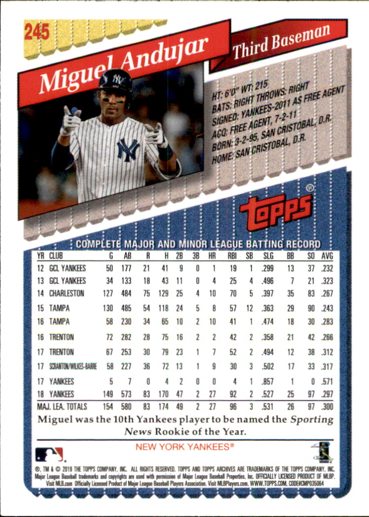 2019 Topps Archives Baseball Part 2 Main Set Cards #201 to #330 - Picture 89 of 225