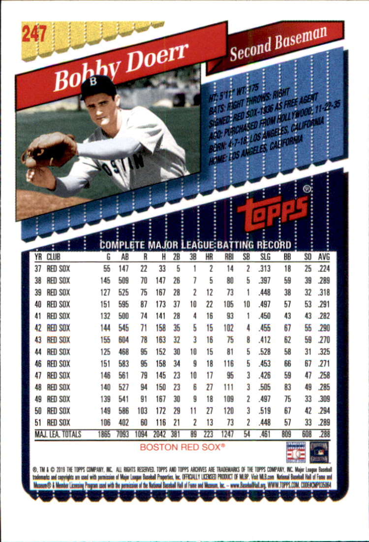 2019 Topps Archives Baseball Part 2 Main Set Cards #201 to #330 - Picture 93 of 225
