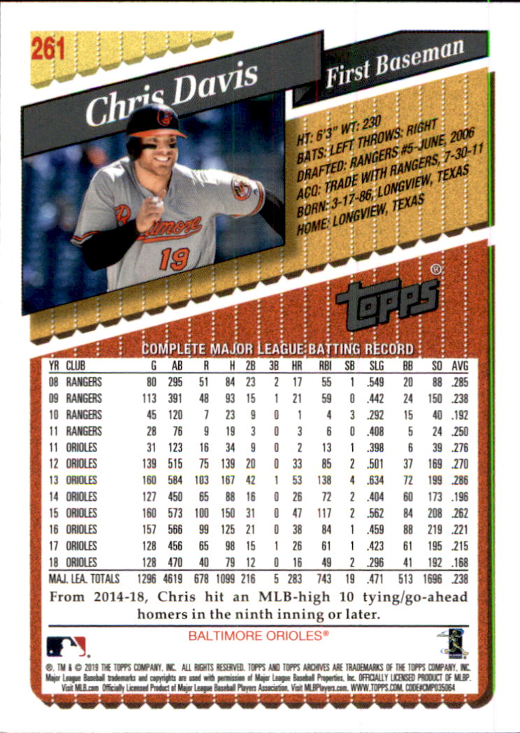 2019 Topps Archives Baseball Part 2 Main Set Cards #201 to #330 - Picture 121 of 225