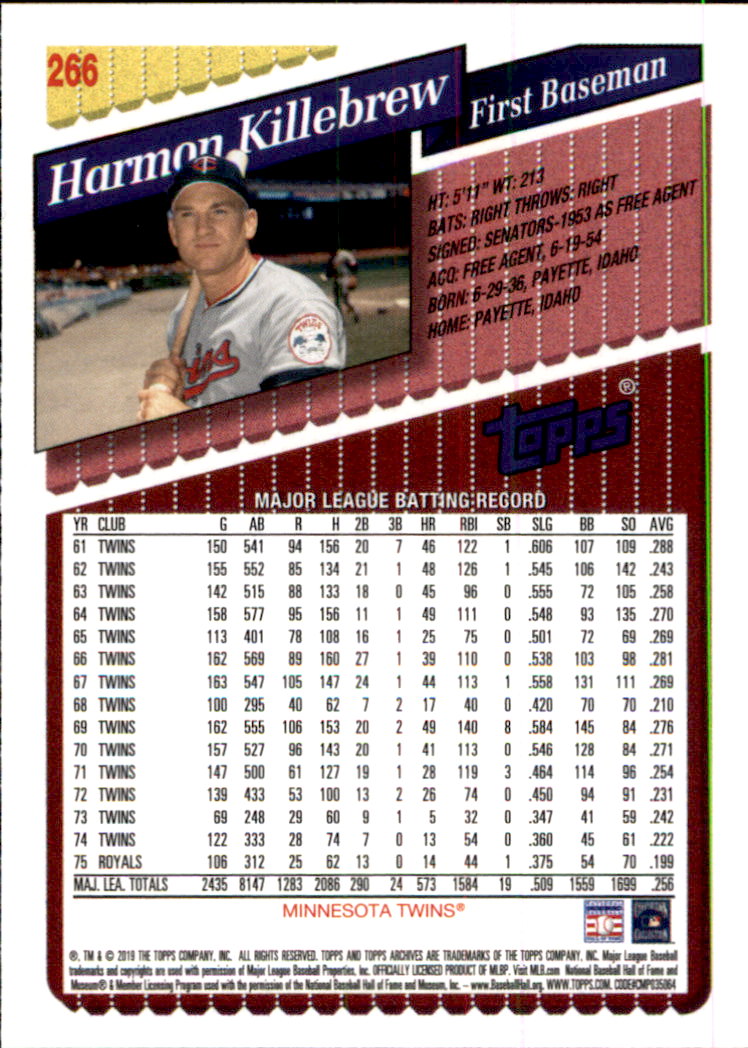 2019 Topps Archives Baseball Part 2 Main Set Cards #201 to #330 - Picture 131 of 225