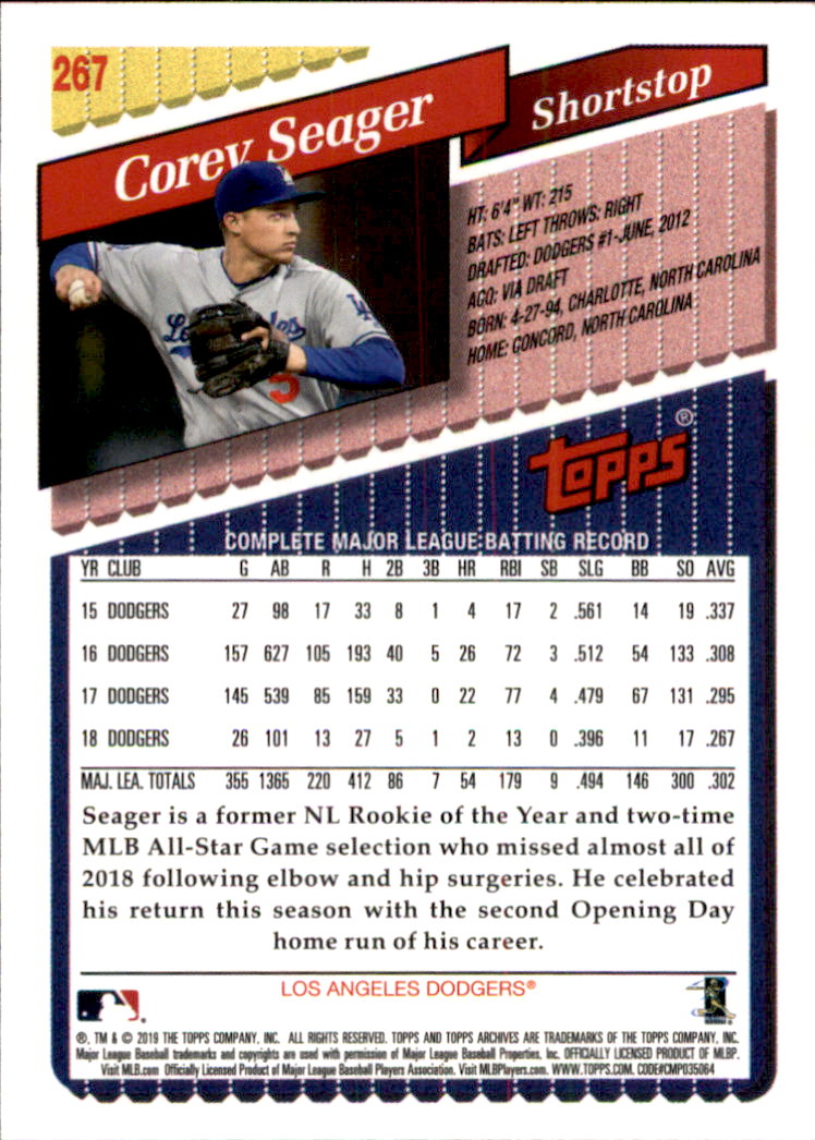 2019 Topps Archives Baseball Part 2 Main Set Cards #201 to #330 - Picture 133 of 225