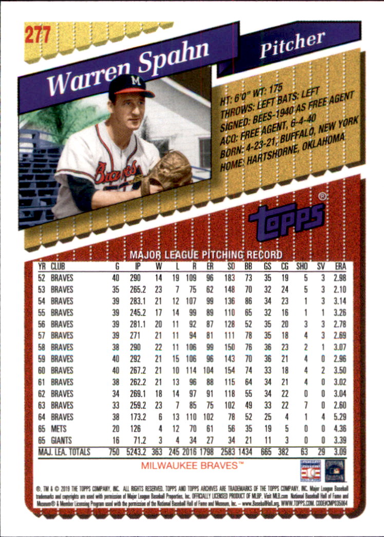 2019 Topps Archives Baseball Part 2 Main Set Cards #201 to #330 - Picture 147 of 225