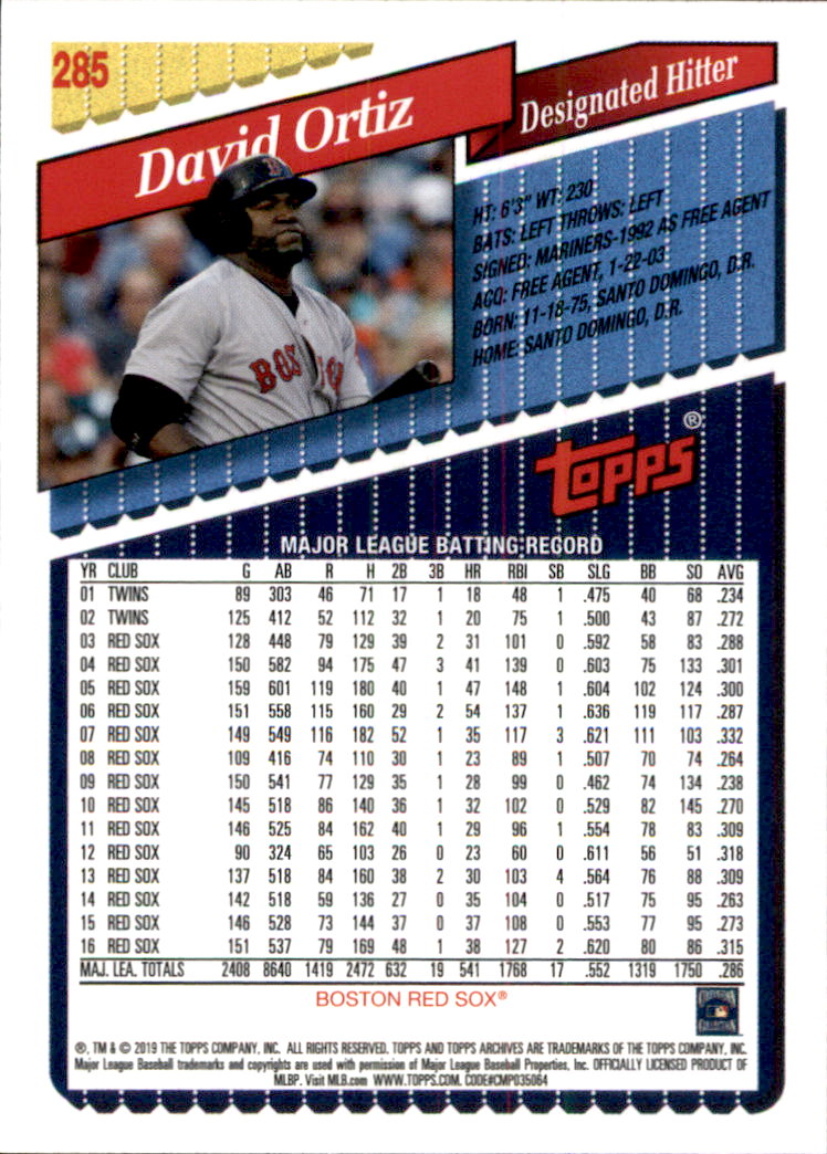 2019 Topps Archives Baseball Part 2 Main Set Cards #201 to #330 - Picture 163 of 225