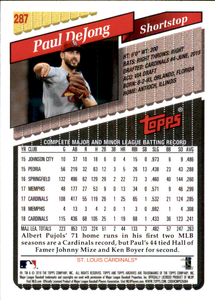 2019 Topps Archives Baseball Part 2 Main Set Cards #201 to #330 - Picture 167 of 225