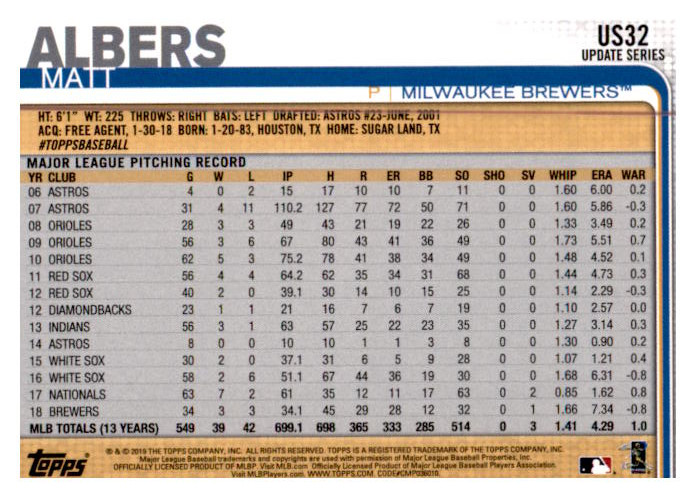 2019 Topps Update Baseball Part 1 Main Set Cards #US1 to #US150 - Picture 61 of 289