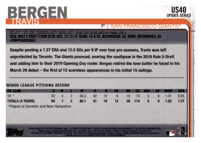 2019 Topps Update Baseball Part 1 Main Set Cards #US1 to #US150 - Picture 77 of 289
