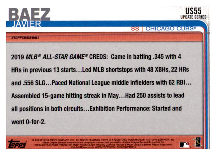 2019 Topps Update Baseball Part 1 Main Set Cards #US1 to #US150 - Picture 105 of 289