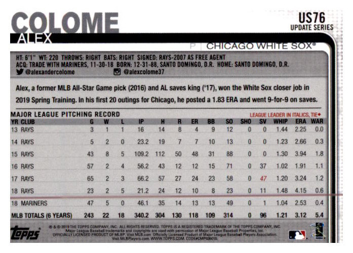 2019 Topps Update Baseball Part 1 Main Set Cards #US1 to #US150 - Picture 145 of 289