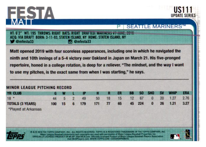 2019 Topps Update Baseball Part 1 Main Set Cards #US1 to #US150 - Picture 211 of 289