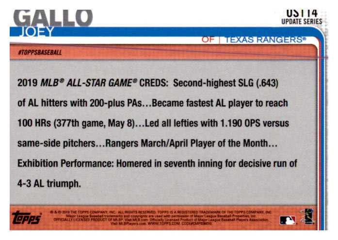 2019 Topps Update Baseball Part 1 Main Set Cards #US1 to #US150 - Picture 217 of 289