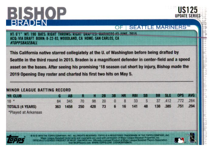 2019 Topps Update Baseball Part 1 Main Set Cards #US1 to #US150 - Picture 239 of 289