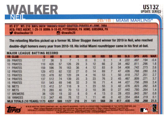2019 Topps Update Baseball Part 1 Main Set Cards #US1 to #US150 - Picture 253 of 289