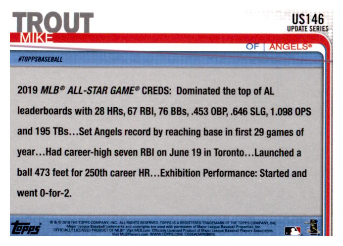 2019 Topps Update Baseball Part 1 Main Set Cards #US1 to #US150 - Picture 281 of 289