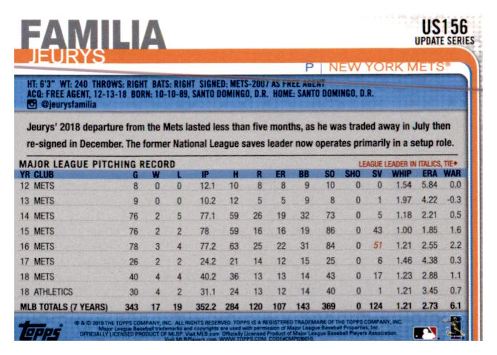 2019 Topps Update Baseball Part 2 Main Set Cards #US151 to #US300 - Picture 13 of 289