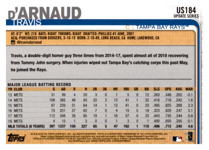 2019 Topps Update Baseball Part 2 Main Set Cards #US151 to #US300 - Picture 69 of 289