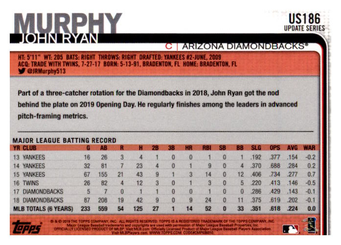 2019 Topps Update Baseball Part 2 Main Set Cards #US151 to #US300 - Picture 73 of 289