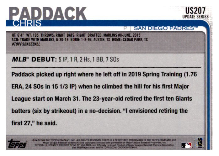 2019 Topps Update Baseball Part 2 Main Set Cards #US151 to #US300 - Picture 115 of 289
