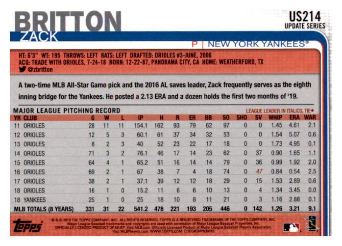 2019 Topps Update Baseball Part 2 Main Set Cards #US151 to #US300 - Picture 129 of 289