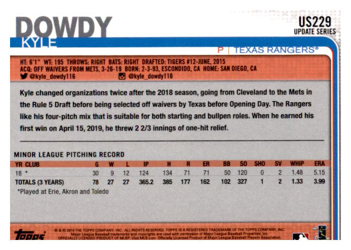 2019 Topps Update Baseball Part 2 Main Set Cards #US151 to #US300 - Picture 155 of 289