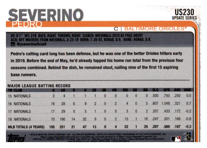 2019 Topps Update Baseball Part 2 Main Set Cards #US151 to #US300 - Picture 157 of 289