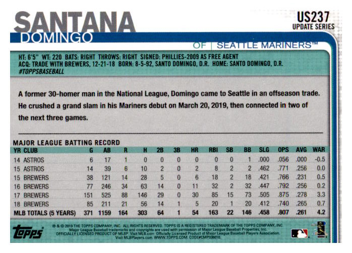 2019 Topps Update Baseball Part 2 Main Set Cards #US151 to #US300 - Picture 171 of 289