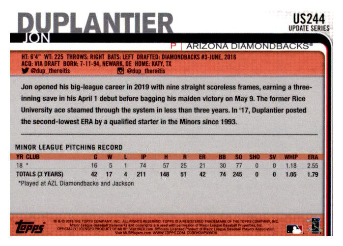 2019 Topps Update Baseball Part 2 Main Set Cards #US151 to #US300 - Picture 185 of 289