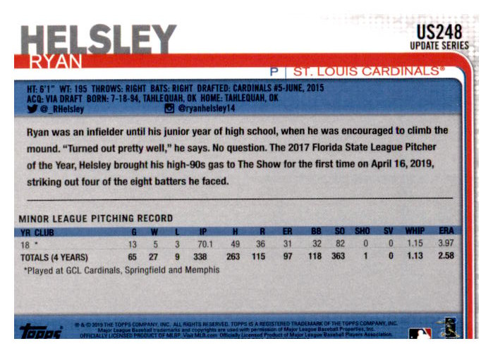 2019 Topps Update Baseball Part 2 Main Set Cards #US151 to #US300 - Picture 191 of 289