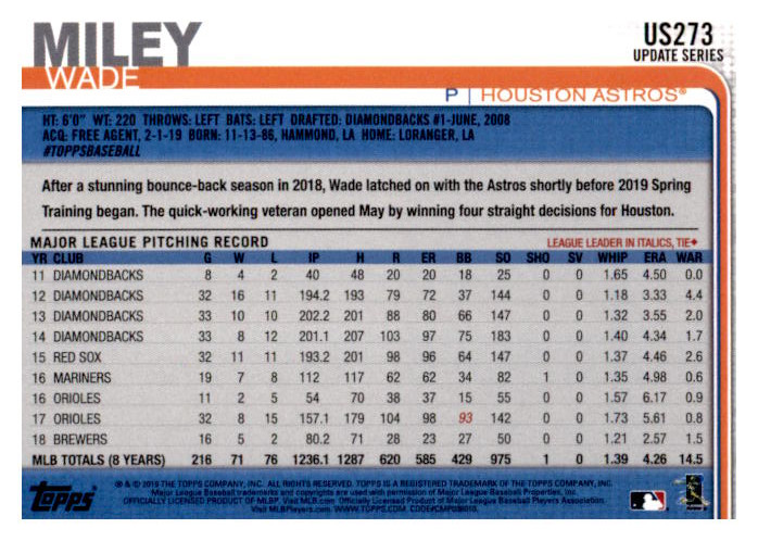 2019 Topps Update Baseball Part 2 Main Set Cards #US151 to #US300 - Picture 239 of 289