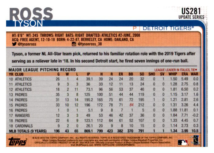 2019 Topps Update Baseball Part 2 Main Set Cards #US151 to #US300 - Picture 255 of 289