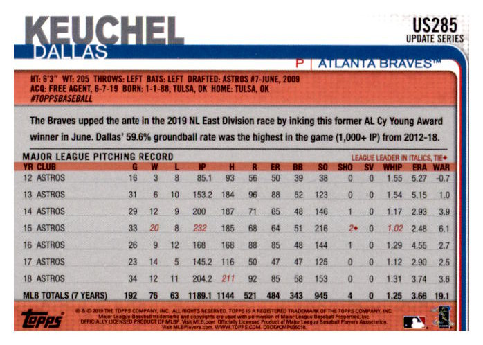 2019 Topps Update Baseball Part 2 Main Set Cards #US151 to #US300 - Picture 263 of 289
