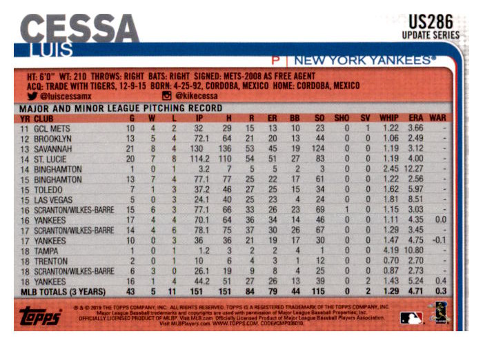 2019 Topps Update Baseball Part 2 Main Set Cards #US151 to #US300 - Picture 265 of 289