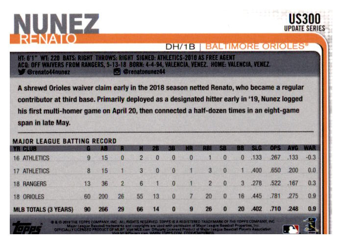 2019 Topps Update Baseball Part 2 Main Set Cards #US151 to #US300 - Picture 289 of 289