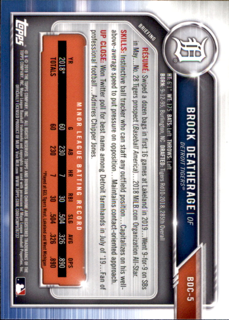 2019 Bowman Chrome Draft Baseball Part 1 Main Set Cards #BDC1 to #BDC200 - Picture 11 of 383