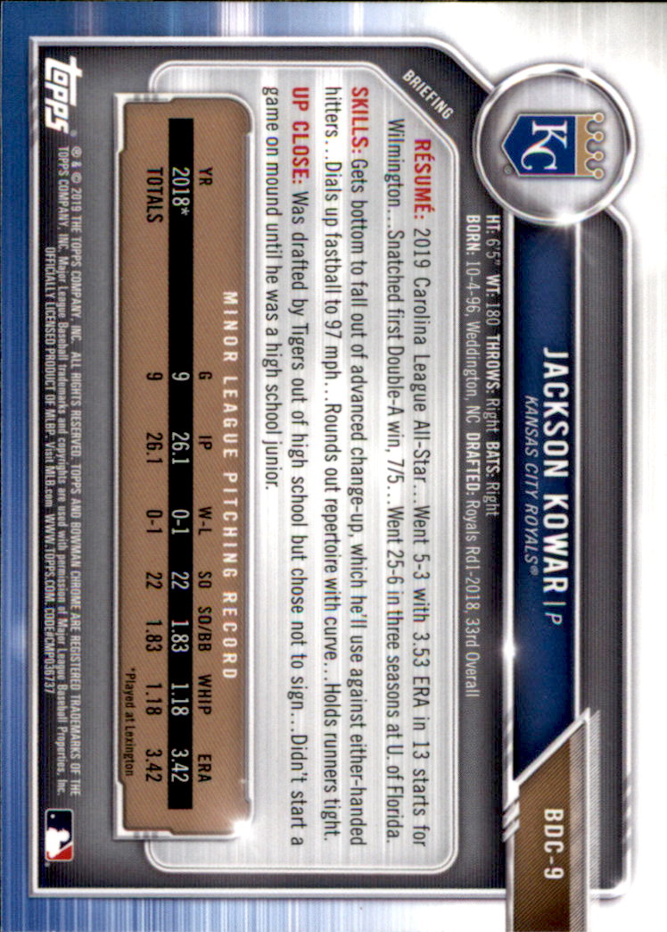 2019 Bowman Chrome Draft Baseball Part 1 Main Set Cards #BDC1 to #BDC200 - Picture 19 of 383