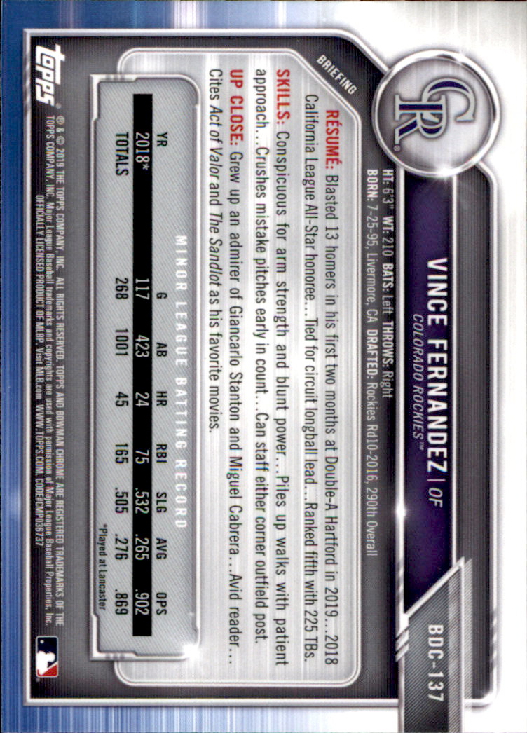 2019 Bowman Chrome Draft Baseball Part 1 Main Set Cards #BDC1 to #BDC200 - Picture 259 of 383