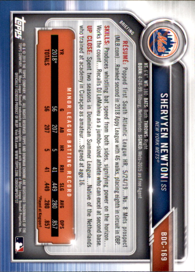 2019 Bowman Chrome Draft Baseball Part 1 Main Set Cards #BDC1 to #BDC200 - Picture 323 of 383