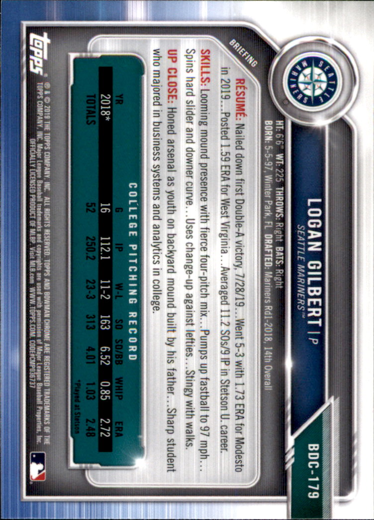 2019 Bowman Chrome Draft Baseball Part 1 Main Set Cards #BDC1 to #BDC200 - Picture 343 of 383