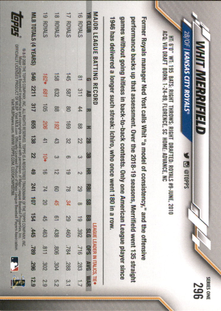 2020 TOPPS BASEBALL ASSORTED SINGLES U-PICK #251-500 - Picture 43 of 301