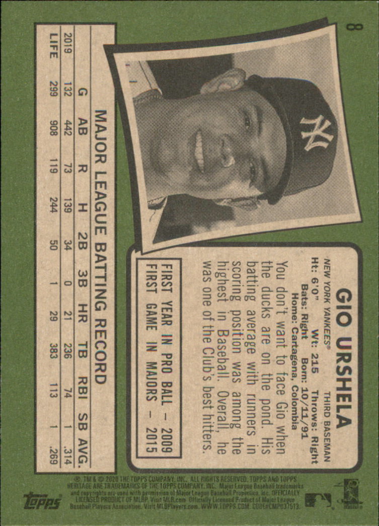 2020 Topps Heritage Baseball Part 1 Main Set Cards #1-#250 Rookies and Veterans - Picture 15 of 485