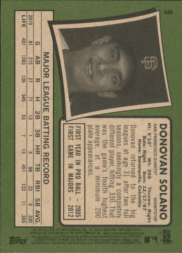 2020 Topps Heritage Baseball Part 1 Main Set Cards #1-#250 Rookies and Veterans - Picture 17 of 485