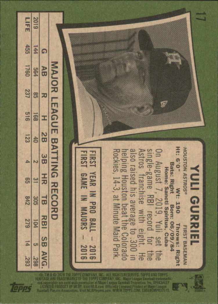 2020 Topps Heritage Baseball Part 1 Main Set Cards #1-#250 Rookies and Veterans - Picture 31 of 485