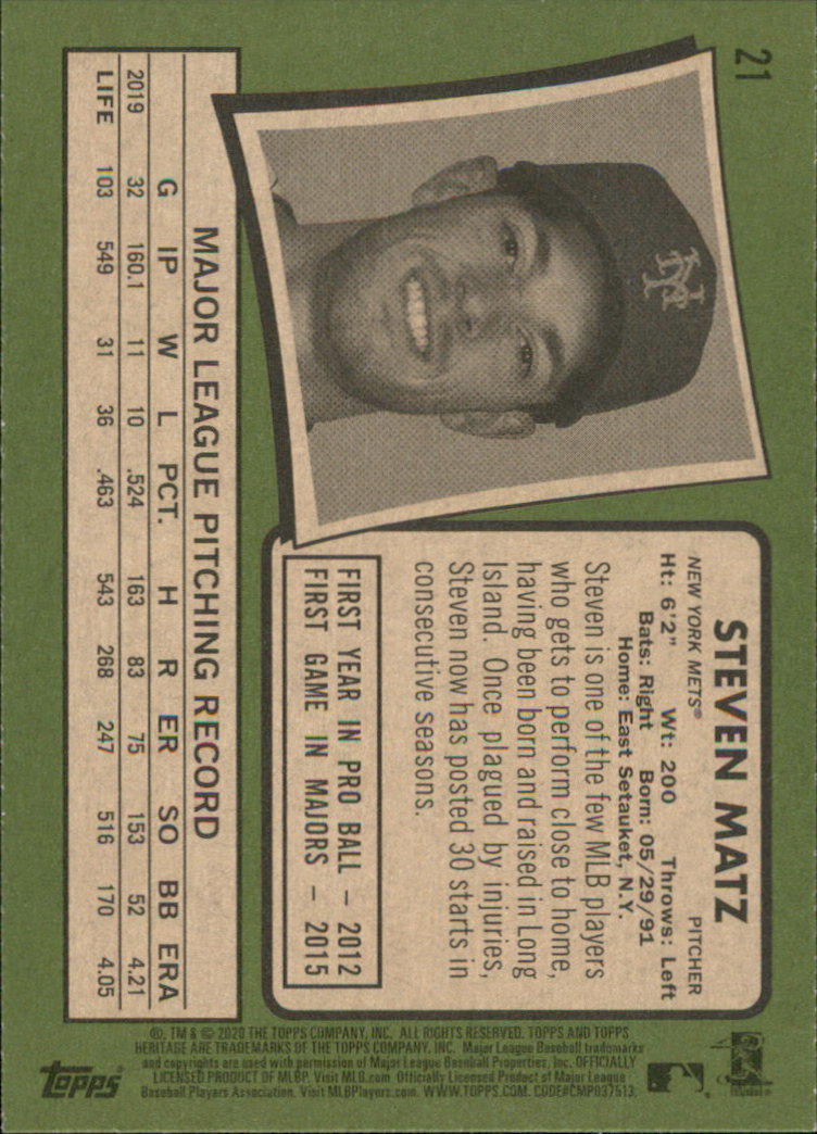 2020 Topps Heritage Baseball Part 1 Main Set Cards #1-#250 Rookies and Veterans - Picture 39 of 485