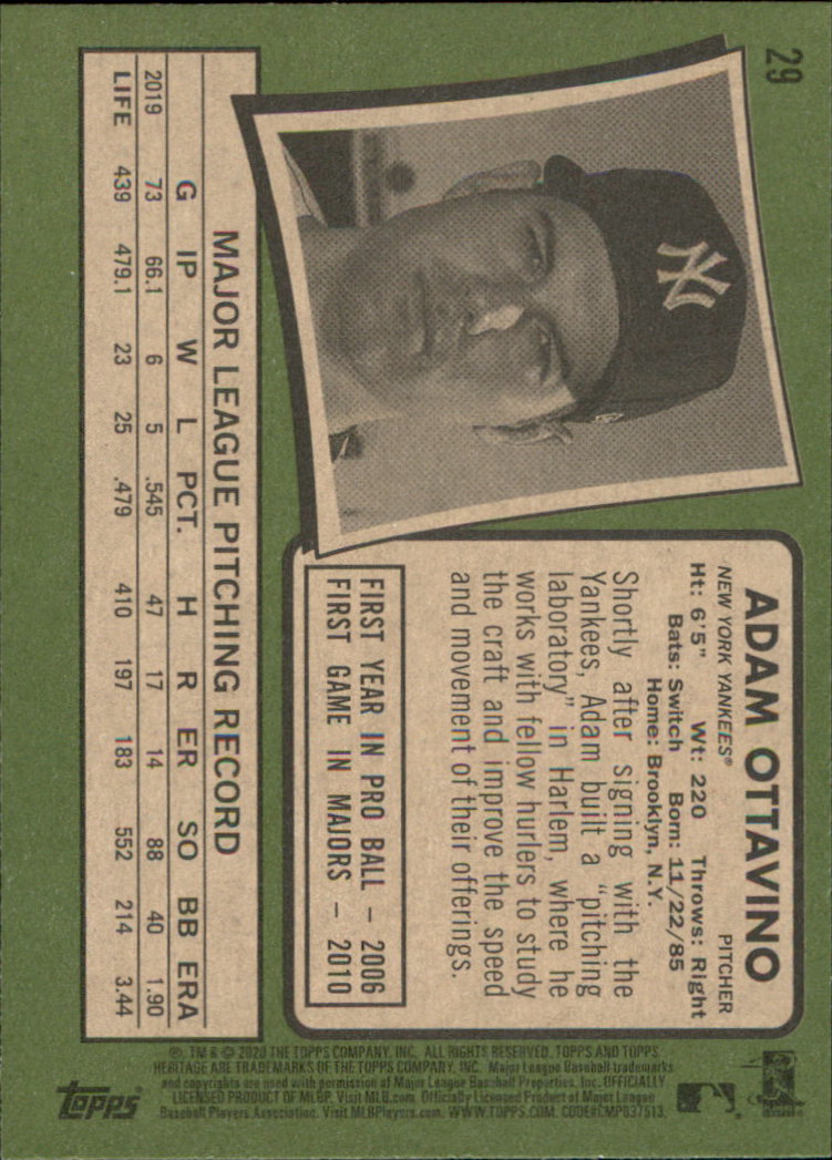 2020 Topps Heritage Baseball Part 1 Main Set Cards #1-#250 Rookies and Veterans - Picture 55 of 485