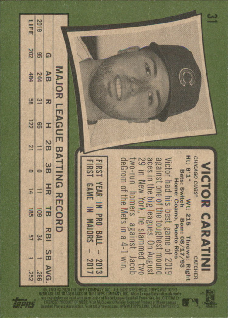 2020 Topps Heritage Baseball Part 1 Main Set Cards #1-#250 Rookies and Veterans - Picture 59 of 485