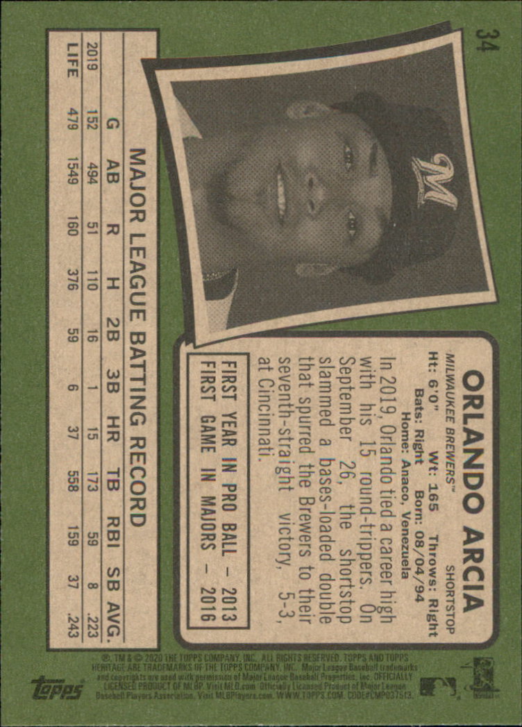 2020 Topps Heritage Baseball Part 1 Main Set Cards #1-#250 Rookies and Veterans - Picture 65 of 485
