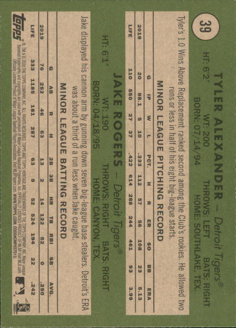 2020 Topps Heritage Baseball Part 1 Main Set Cards #1-#250 Rookies and Veterans - Picture 75 of 485
