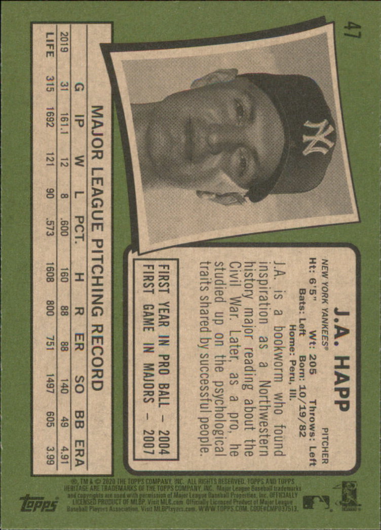 2020 Topps Heritage Baseball Part 1 Main Set Cards #1-#250 Rookies and Veterans - Picture 91 of 485