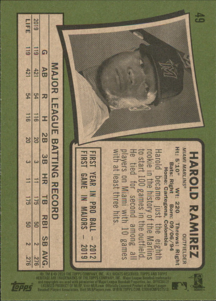 2020 Topps Heritage Baseball Part 1 Main Set Cards #1-#250 Rookies and Veterans - Picture 95 of 485