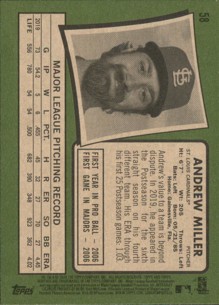 2020 Topps Heritage Baseball Part 1 Main Set Cards #1-#250 Rookies and Veterans - Picture 111 of 485