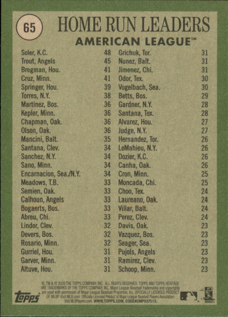 2020 Topps Heritage Baseball Part 1 Main Set Cards #1-#250 Rookies and Veterans - Picture 125 of 485